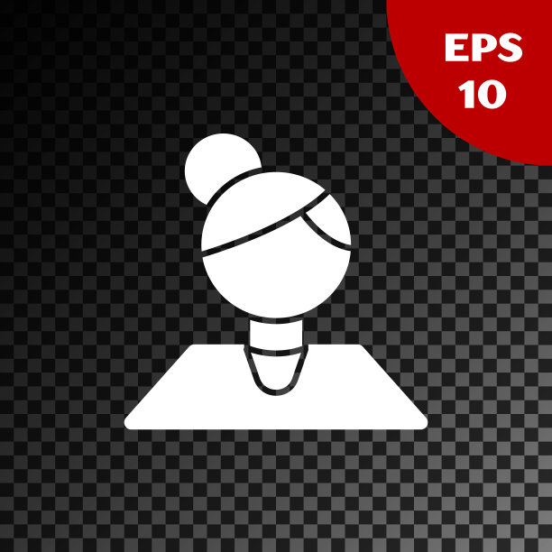 白色教师图标孤立在透明的黑暗背景。矢量图图片下载