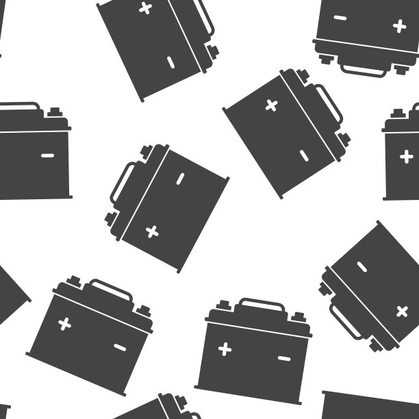 矢量图标汽车电池无缝模式上的白色背景。图片下载