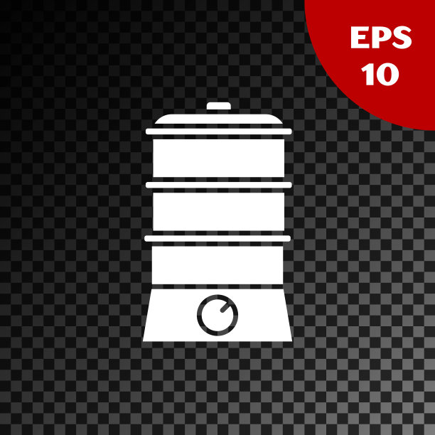 白色双锅炉图标隔离在透明的黑暗背景。矢量图图片下载