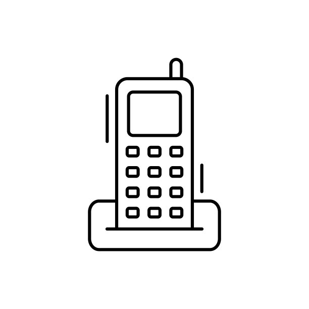 电话图标，简易线条，UI和UX办公工具图标矢量元素，适用于网站或移动应用图片下载