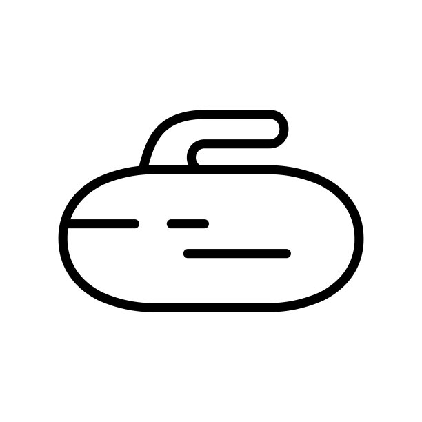 冰壶图标，线性标志图片下载