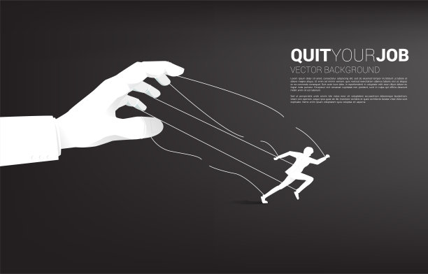 商人剪影从大老板手中跑开。图片下载