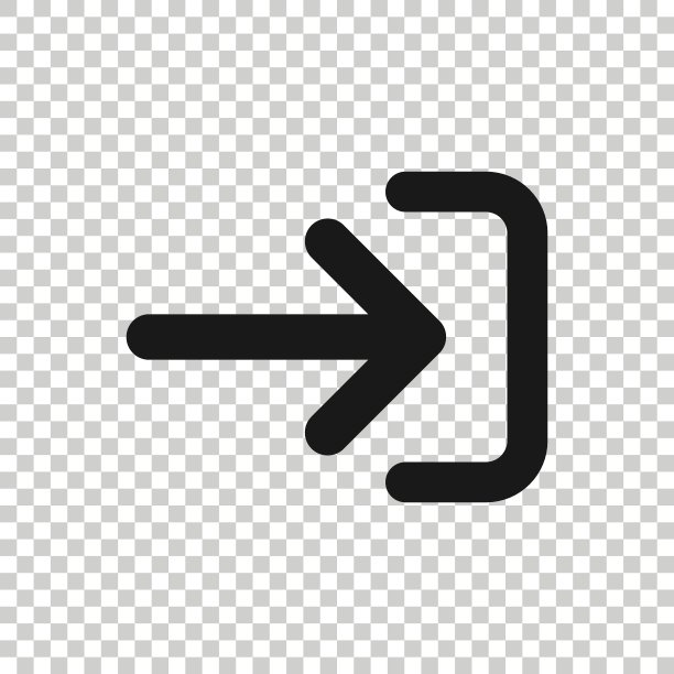 登录图标在平面风格。箭头访问矢量插图上的白色孤立背景。门禁经营理念。图片下载