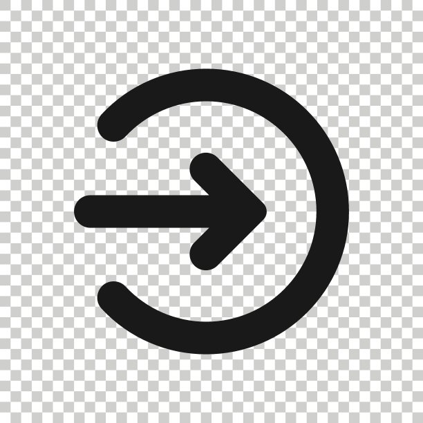 登录图标在平面风格。箭头访问矢量插图上的白色孤立背景。门禁经营理念。图片下载