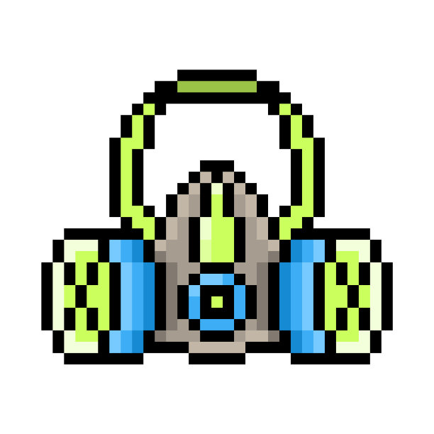 呼吸器，像素艺术图标隔离在白色背景。8位卫生防护、防毒、除菌、防尘、防毒面具符号。老式老虎机/电子游戏图像。图片下载