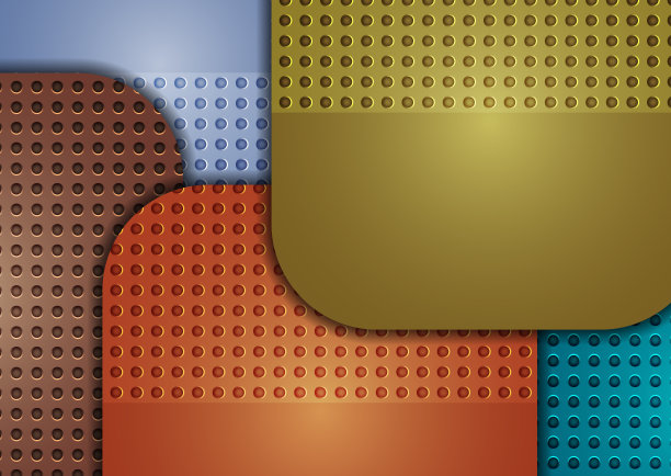 抽象的几何背景，彩色的圆形方块组成横幅。现代模板的商业小册子，传单，演示或网页设计布局。图片下载