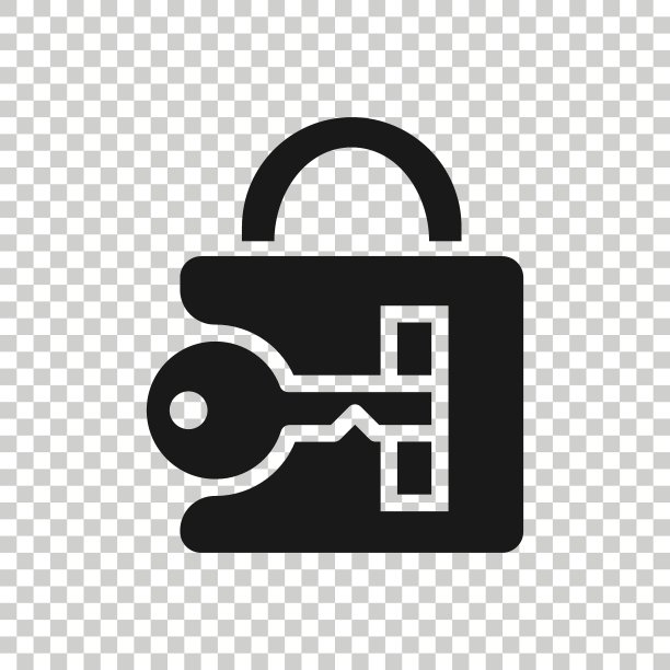 储物柜图标在平坦的风格。挂锁密码矢量插图在白色孤立的背景。钥匙解锁商业理念。图片下载