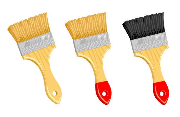 清洁的漆刷。图片下载