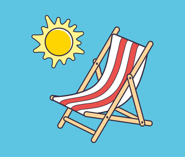 沙滩椅和阳光图片下载
