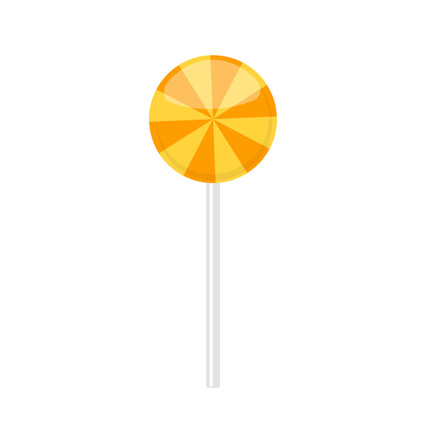 棒棒糖与橙色射线图案。矢量插图孤立在白色背景图片下载