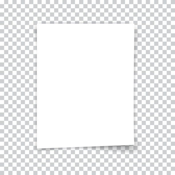 在透明背景上的一张白纸。图片下载