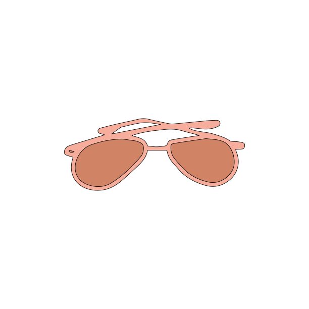 卡通风格的太阳镜孤立在白色的背景。信号图标。向量的简单说明。图片下载