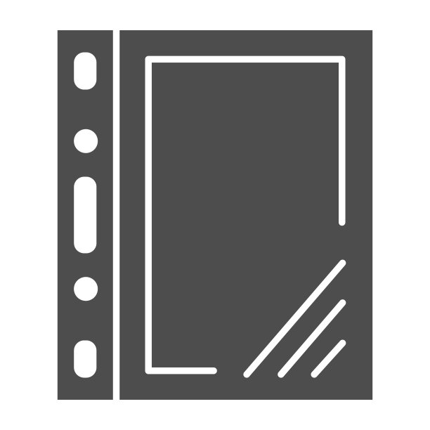 玻璃纸文件固体图标。文件塑料透明袋符号，字形风格象形文字在白色背景上。办公室或文具标志的移动概念和网页设计。矢量图形。图片下载