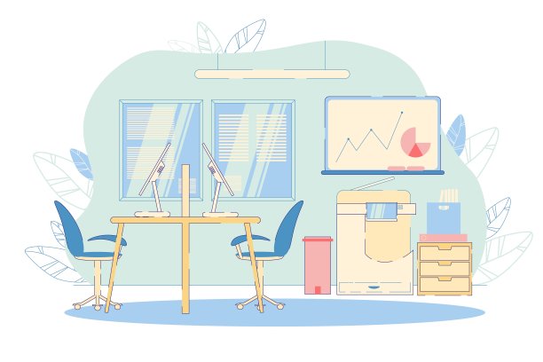 公司办公室内部供员工日常工作。图片下载