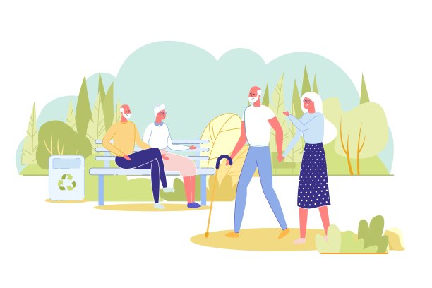 高级交际夫妇问候他们的朋友。图片下载