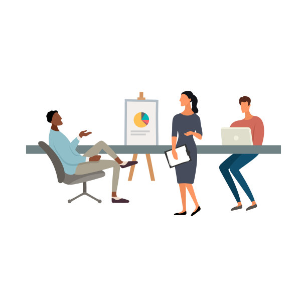 团队合作，人们讨论工作项目，矢量图图片下载