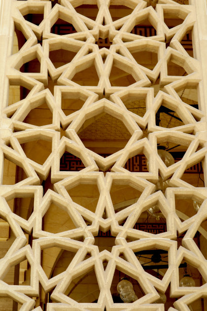 清真寺外墙美丽的阿拉伯图案图像图片下载