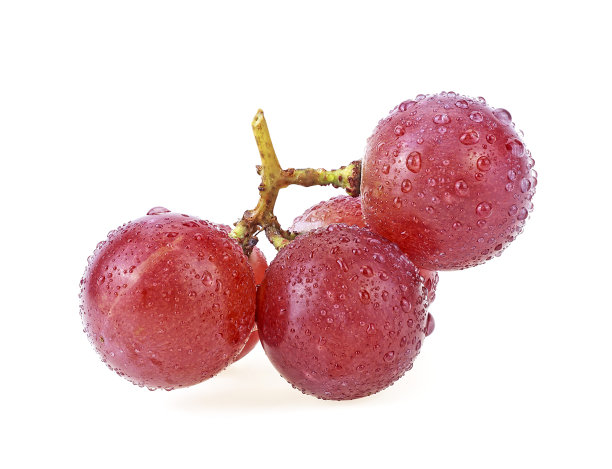 成熟的红葡萄滴孤立在白色的背景图片下载