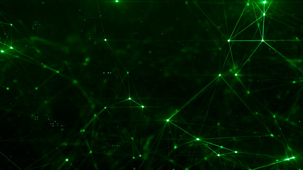 由许多发光线条和粒子组成的抽象Plexus结构连接概念具有数字组合和光学耀斑的创造性技术背景3D渲染图片下载