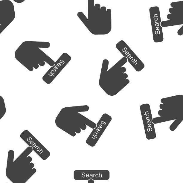 购买按钮矢量图标。手按购买按钮互联网无缝模式上的白色背景。图片下载