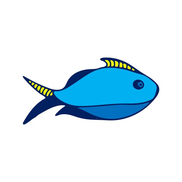 矢量彩色海鱼插图在白色的背景。图片下载