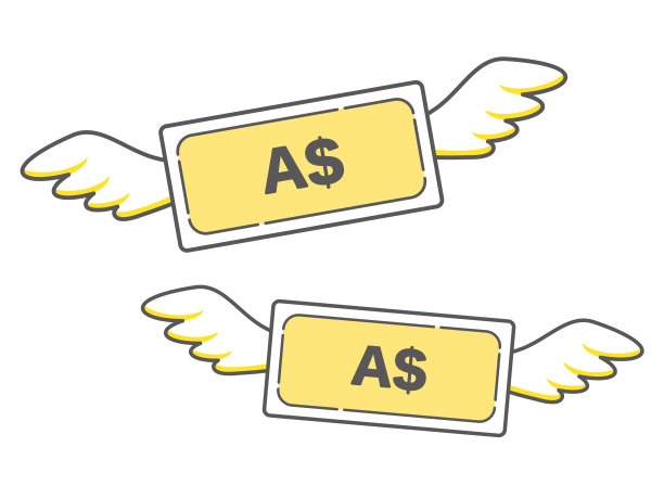 飞行澳元纸币简单的图标图片下载