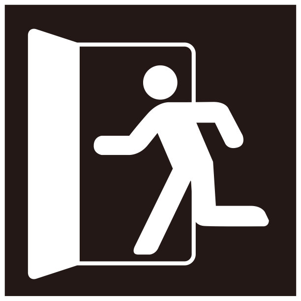 紧急出口标志图标矢量图片下载