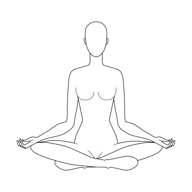 时尚模板坐在荷花位置的女性图片下载