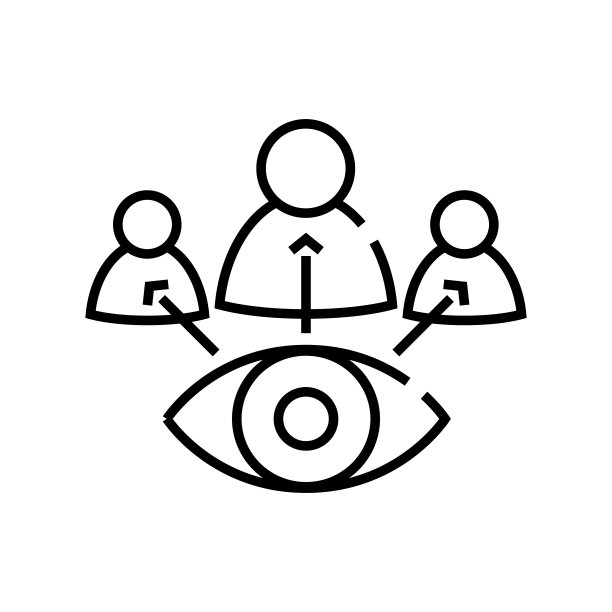 视眼线图标，概念符号，轮廓矢量插图，线性符号图片下载