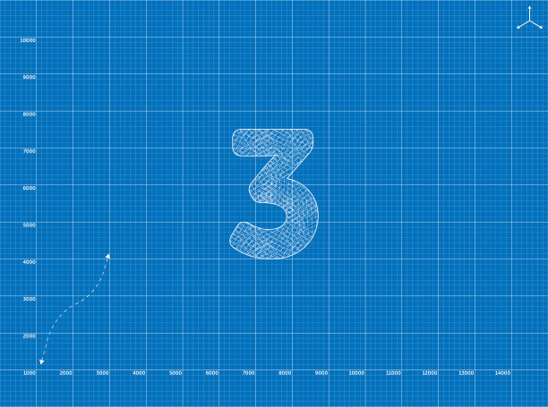 蓝图到3数字插图图片下载
