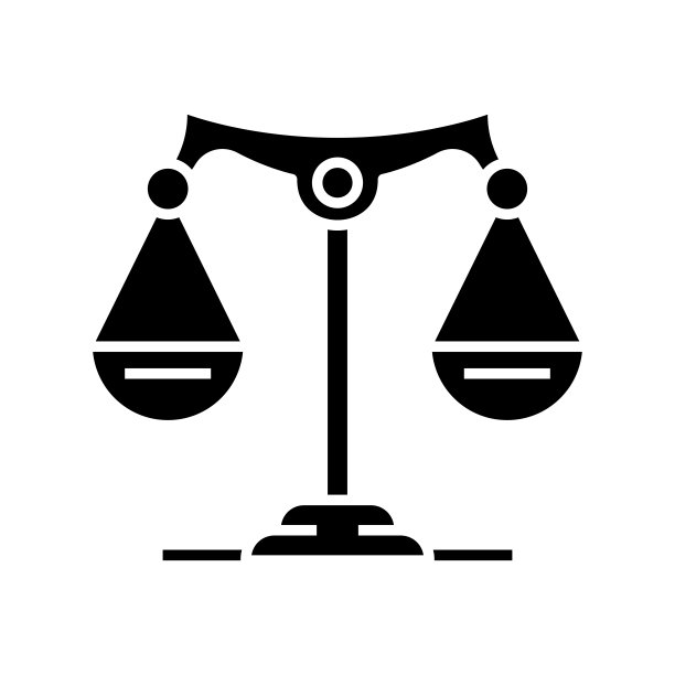 黑色法律图标概念插画图片下载