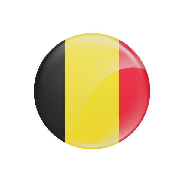 比利时国旗按钮- 3D渲染图片下载