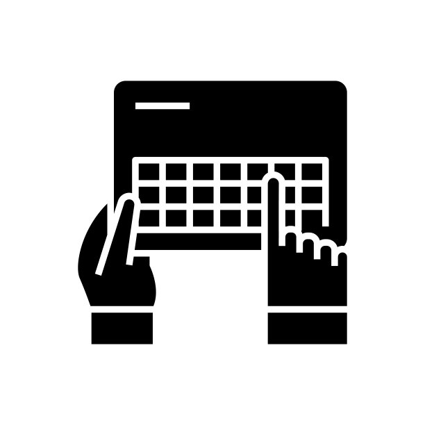 键盘输入黑色图标，概念插图，矢量平面符号，象形符号图片下载