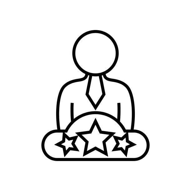 星形经理线图标、概念符号、轮廓矢量插图、线性符号图片下载