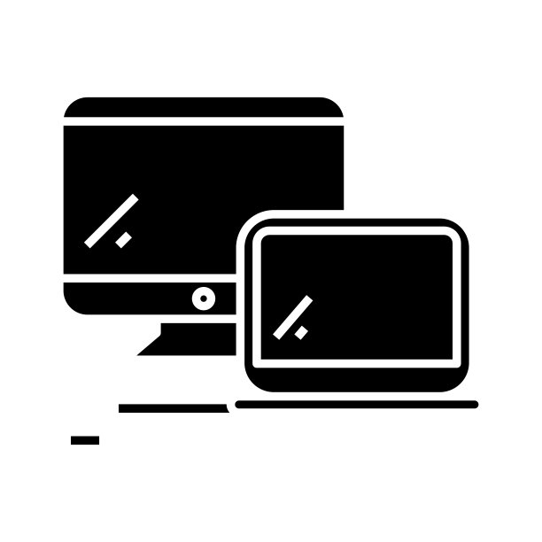 笔记本电脑屏幕黑色图标、概念插图、矢量平面符号、字形符号图片下载