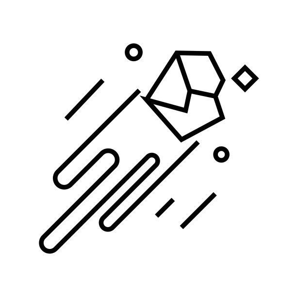 流星线条图标，概念符号，轮廓矢量图，线性符号图片下载