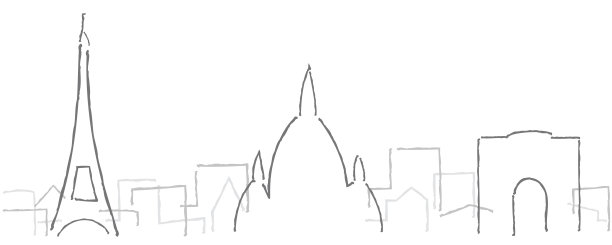 巴黎徒手勾勒的最小线条、天际线和地标图片下载