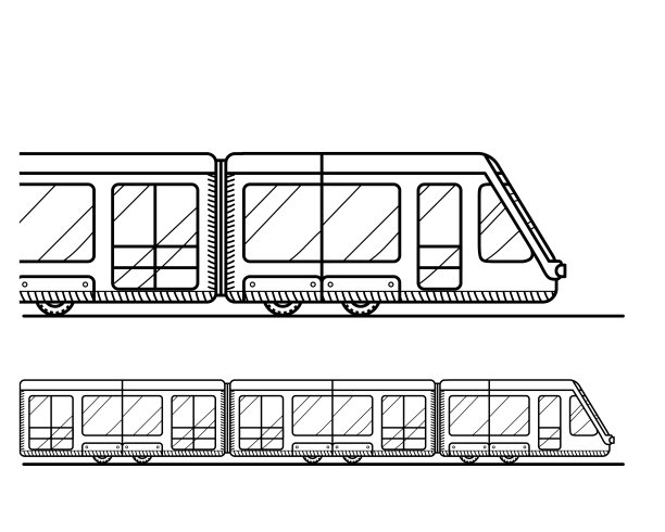 高速火车。黑色和白色图片下载
