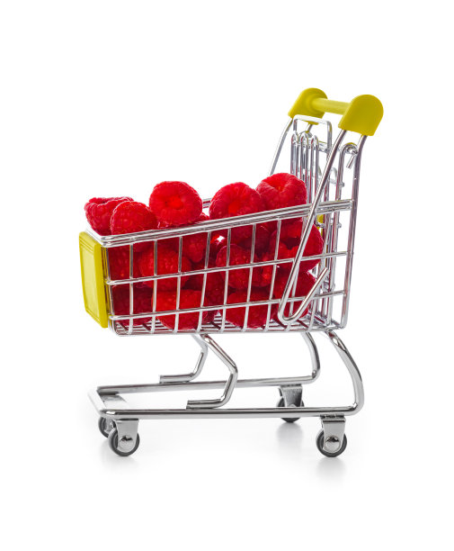 购物车里的覆盆子图片下载