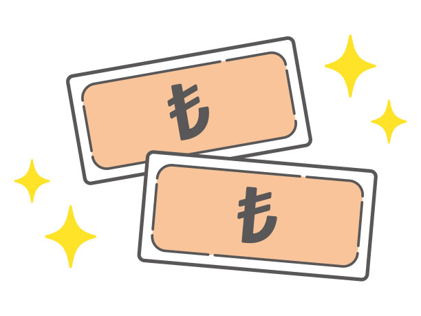 闪闪发光的土耳其里拉钞票简单的图标图片下载