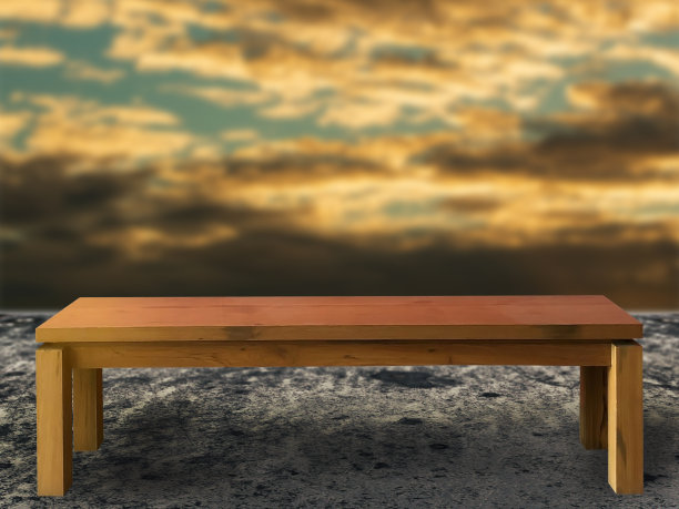 室外地板上的休闲长木椅图片下载