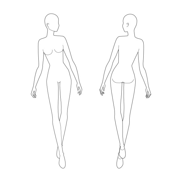 步行女性的时尚模板图片下载