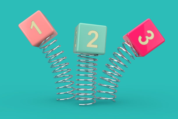 123立方体跳跃与Spring。3d渲染图片下载