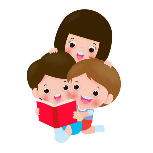 可爱的小朋友阅读书籍，世界读书日，教育理念，快乐的孩子一边读书，回到学校的白色背景矢量插图。图片下载