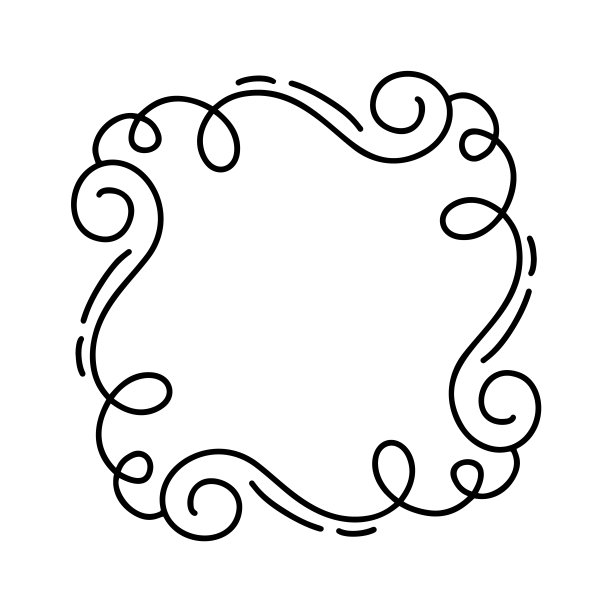 蓬勃单线矢量帧插图。手绘书法风格的复古装饰标志，邀请，婚礼，礼物，照片，字母。简单漂亮的卡片图片下载