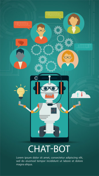 智能聊天机器人矢量平面插图在平板电脑或智能手机屏幕上的概念人工智能人与机器人和自己交流图片下载