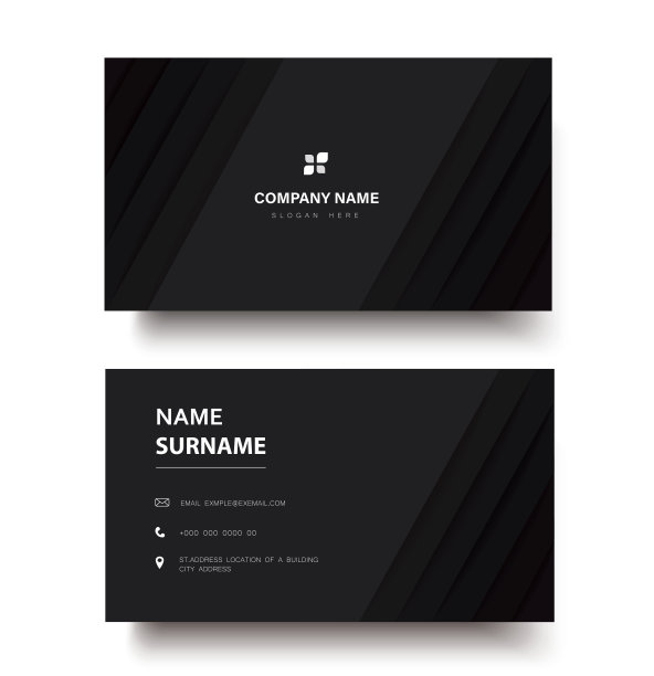 现代黑线双面制卡模板矢量eps10图片下载