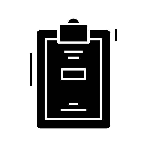 剪贴板黑色图标，概念插图，矢量平面符号，象形符号图片下载