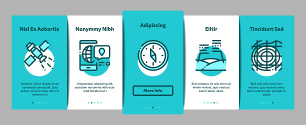 地形研究登上元素图标集矢量图片下载