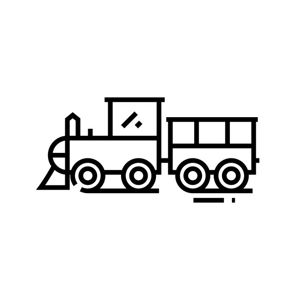 旧铁路线图标，概念标志，轮廓矢量插图，线性符号图片下载